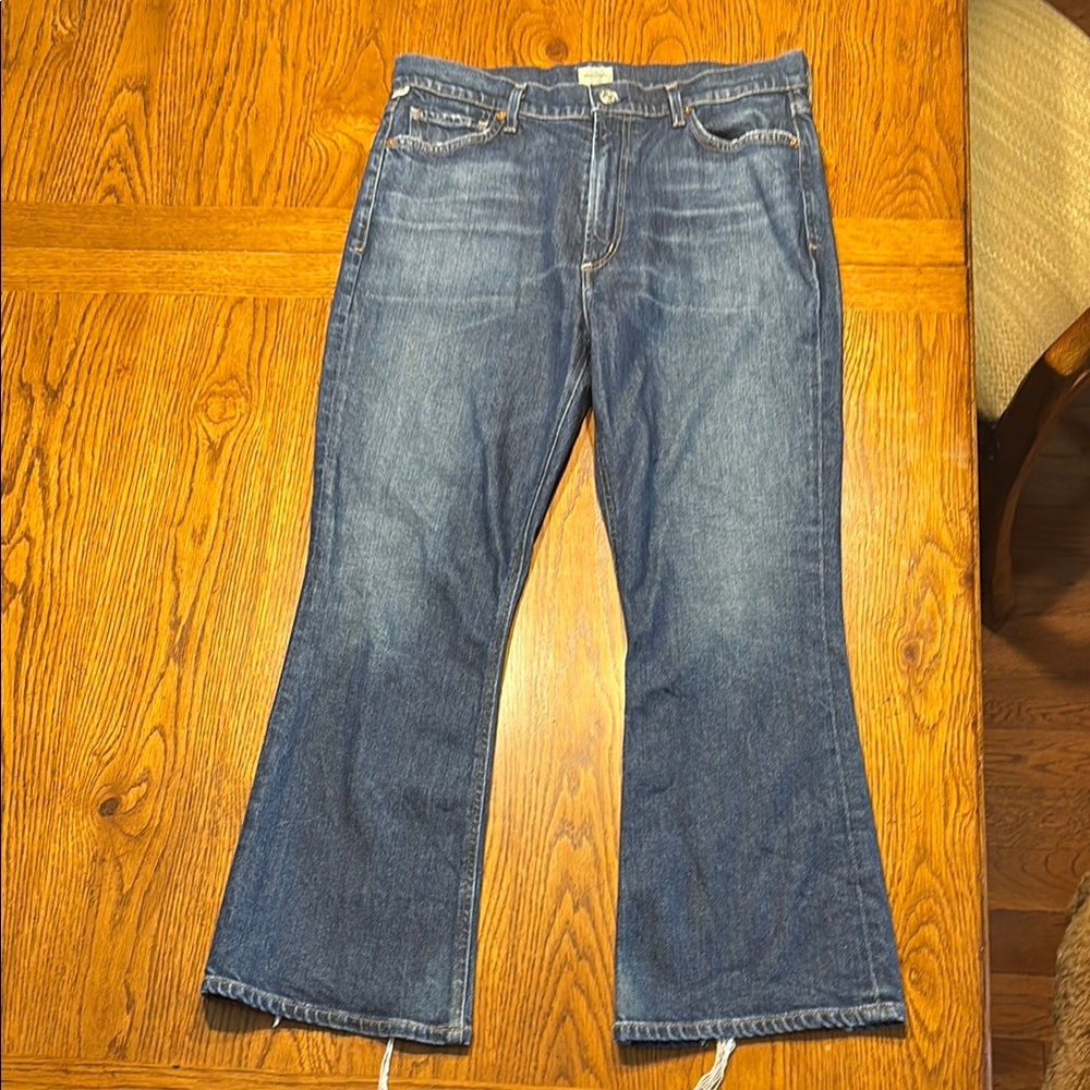 Citizens Of Humanity Blue Flare Wide Leg Jeans